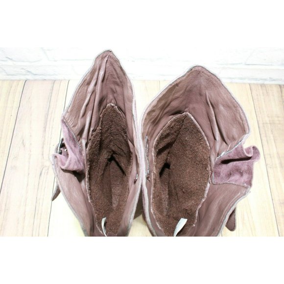 Muk Luks Purple Suede Pull On Knee High Barbie Snowflake Snow Boots Size 8 - Picture 6 of 12